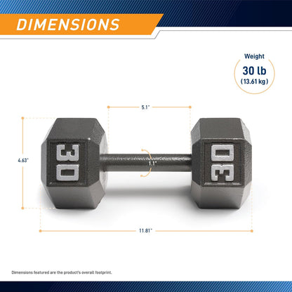 Marcy Cast Iron Hex Dumbbell, Sold Individually