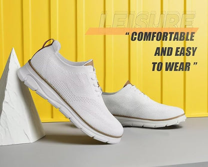 9.5 Kundork Men's Casual Dress Shoes Comfort Walking Shoes Mesh Knit Lightweight Breathable Sneakers