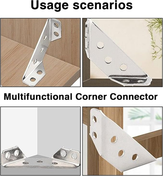 20 PCS Corner Braces for Wood Heavy Duty Multi Hole Furniture Corner Connectors Sturdy One Piece Design for Secure and Stable Furniture Assembly Corner Brackets for Home Office and DIY Projects
