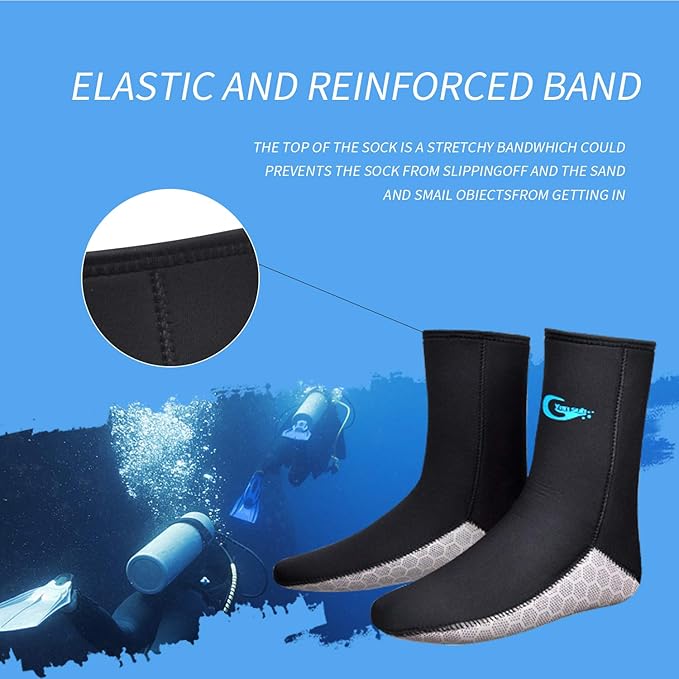 3mm5mm Diving Socks Neoprene Beach Water Socks Flexible Anti Slip Wetsuit Boots for Men Women