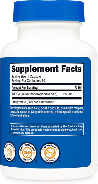 Nutricost Tudca 250mg, 60 Capsules (Tauroursodeoxycholic Acid) - Premium Quality