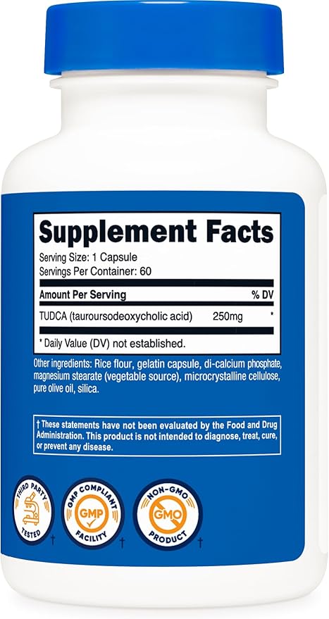 Nutricost Tudca 250mg, 60 Capsules (Tauroursodeoxycholic Acid) - Premium Quality