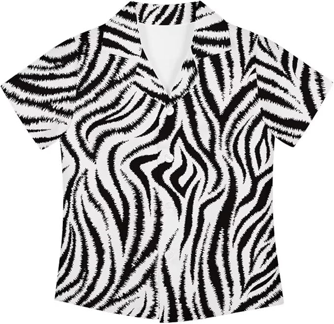 Short Sleeve Button Down Boy Shirt Vacation Shirts Beach Tropical Hawaiian Aloha Wear Boys Party Holiday Camp Casual
