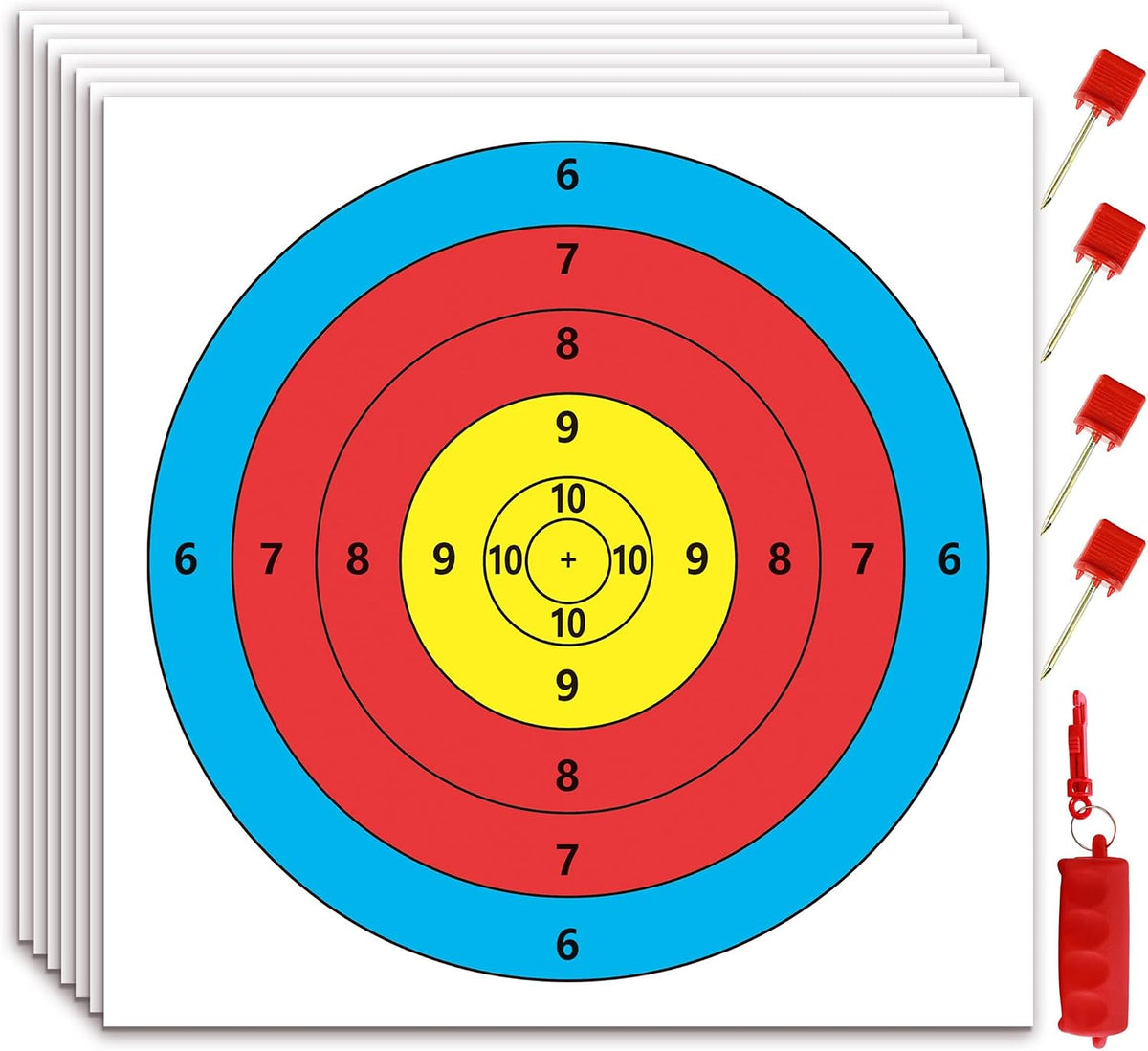 Archery Targets Paper, 20pcs/50pcs Bow and Arrow Targets for Hunting Backyard, Archery Target Practice Accessories(10 Rings/5 Rings,16x16/15.7x15.7in)
