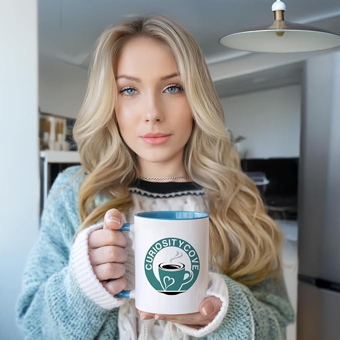 Sublimation Mugs 11 Oz, Light Blue Inner  Handle - Premium Coffee Cups for Heat Press Projects - Versatile Coffee Mug Design Ideal for Personalized Creations, 1 Piece Set
