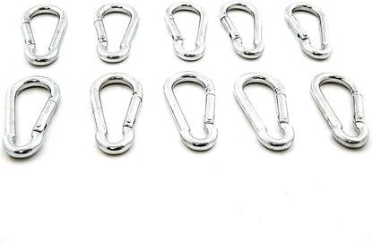 Red Hound Auto Steel Spring Snap Quick Link Carabiner Hook Clip 2-38 Inches Length - Medium Duty 130 Pound - 732 Inches Thick
