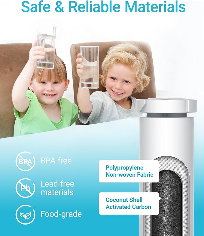 AQUA CREST XWF Replacement for GE XWF, NSF Certified Refrigerator Water Filter, 2 Filters