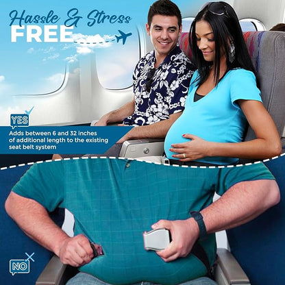 Airplane Seat Belt Extender - Adds 6 to 32 inches for comfort, fits most airlines (excludes Southwest and Alaska) The Seat Belt Extender