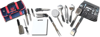 King Kooker 1660 16-Piece Stainless-Steel Tailgating Utensil Set With Carrying Case