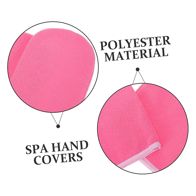 1 Pair Paraffin Wax Gloves Wax Mitts Cloth Mitts Rosy Polyester Hot Wax Hand Covers