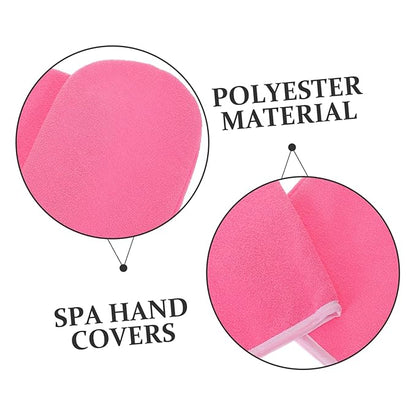 1 Pair Paraffin Wax Gloves Wax Mitts Cloth Mitts Rosy Polyester Hot Wax Hand Covers