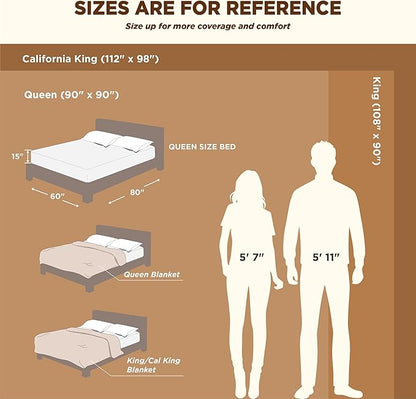 Bedsure Sherpa Fleece Blankets Queen Size for Bed - Thick and Warm, Soft Fuzzy Plush Queen Blanket for Winter, Slate Blue, 90x90 Inches