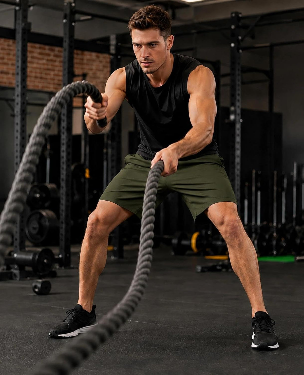 Men's Workout Running Shorts 7 Inch Lightweight Athletic with Zipper Pockets No Liner Quick-Dry Gym Active Shorts