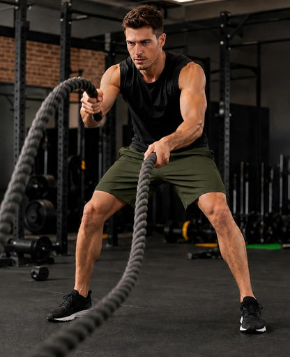 Men's Workout Running Shorts 7 Inch Lightweight Athletic with Zipper Pockets No Liner Quick-Dry Gym Active Shorts