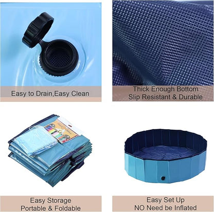 Artilife Dog Whelping Box,Dog Whelping Box Pool,Whelping Box for Dogs Birthing,Welping Box Whelping Pen Whelping Box for Puppies Whelping Supplies (Blue, 47" Dia.x12 H(120x30cm))