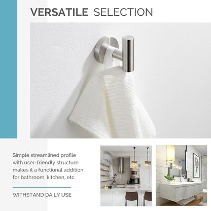 Angle Simple SUS304 Stainless Steel Robe & Towel Hook, Brushed Nickel