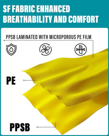 Hazmat Suit Disposable Coverall | Full Body Painters Suit in 7 Sizes with Multiple Specifications for Men & Women - X-Large, Yellow, 1