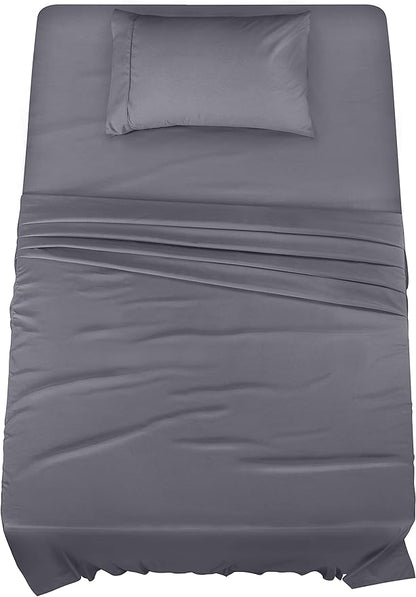Utopia Bedding - Brushed Microfiber Sheet Set, Shrink Resistant and Fade-Resistant, Easy Care, 3 Pieces, Individual Size, Gray Color
