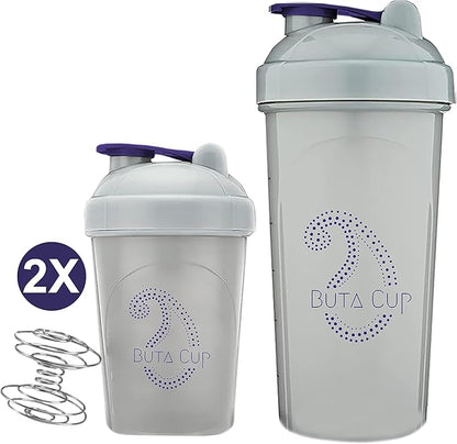 Buta Cup [8 Pack] Protein Shaker Bottle | 4 Large 28 Oz & Small 20 Bottles with Electric Mixer for Mixes - Cups Shakes Blender BPA-Free Dishwasher Safe