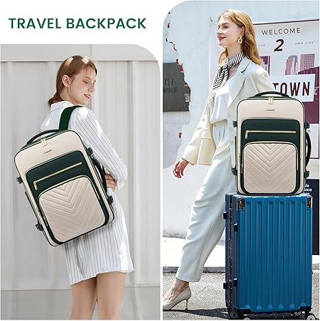 LOVEVOOK Large Travel Backpack for Women, Carry On Bag Flight Approved, 40L TSA Personal Item Travel Bag with 3 Packing Cubes, Waterproof 17 Inch Laptop Hiking Casual Backpack