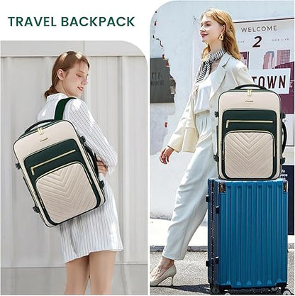 LOVEVOOK Large Travel Backpack for Women, Carry On Bag Flight Approved, 40L TSA Personal Item Travel Bag with 3 Packing Cubes, Waterproof 17 Inch Laptop Hiking Casual Backpack