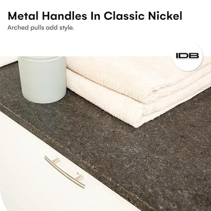 10 Pack Modern Curved Arch Handle - Kitchen Cabinet Knobs and Drawer Handles - Kitchen Hardware for Cabinets, Dresser Drawer, Wardrobe, Office Furniture - Satin Nickel, 7-1316 inch