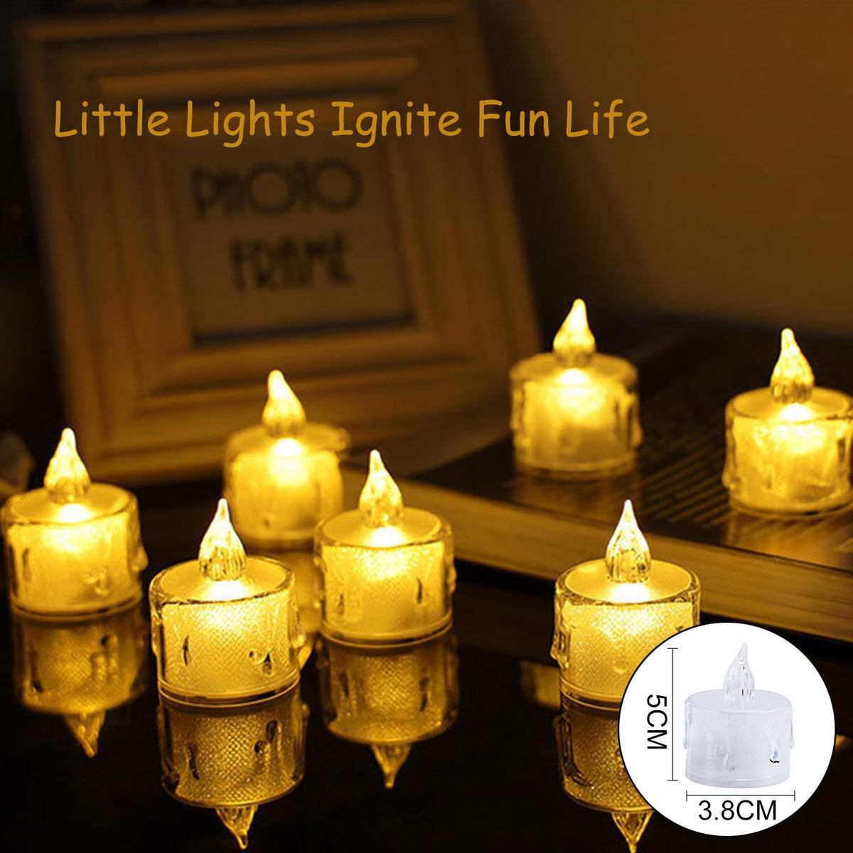 SupBri 3pc Pack Flameless Tea Lights Candles Battery Operated, Crystal Led Tealight Candles,Votive Electric Fake Candles for Valentines Wedding Diwali Christmas Decorations