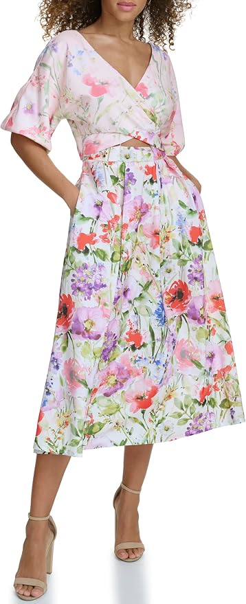 Siena Women's Floral Printed Fit and Flare Dress