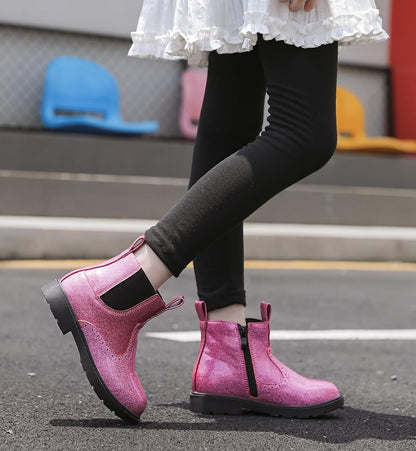 Size 12.5-13 Little Kid DADAWEN Boys Girls Waterproof Outdoor Side Zipper Comfort Chelsea Ankle Boots Combat Ankle Booties (Toddlers/Little Kids/Big Kids)