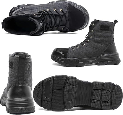 SUADEX Steel Toe Boots for Men Women Indestructible Non-Slip Comfortable Work Boot for Men Work & Safety Boots Construction Shoes