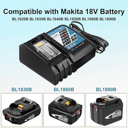 Rapid Charger Compatible with 14.4V 18V Lithium-Ion Battery BL1815 BL1830 BL1840 BL1845 BL1850 BL1860 Replacement for DC18RC Battery Charger