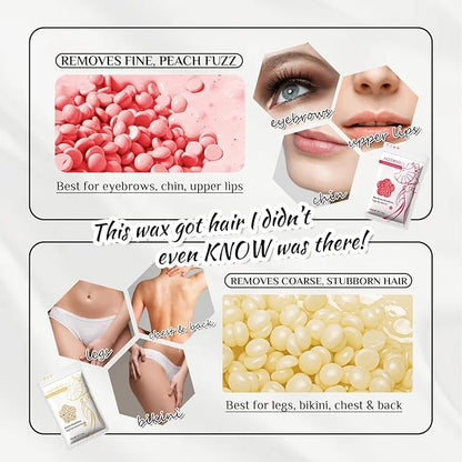 KOTAMU Pink Women & Men Hot Wax Warmer Pot for Face, Eyebrow, Body, Brazilian, Bikini, Sensitive Skin Waxing Machine for Home Salon