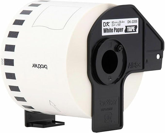 Brother Genuine, DK-2205 Continuous Paper Label Roll, Cut-to-Length Label, 2.4Au x 100 Feet, (1) Roll Per Box