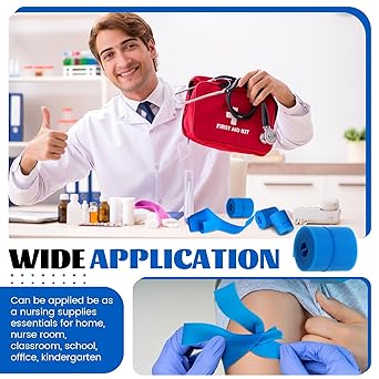 Timgle 500 Pack Disposable Tourniquet First Aid Elastic Tourniquets Bulk Latex Free Blue Medical Hemostatic Bandages Nursing Supplies Essentials for Outdoor Sport