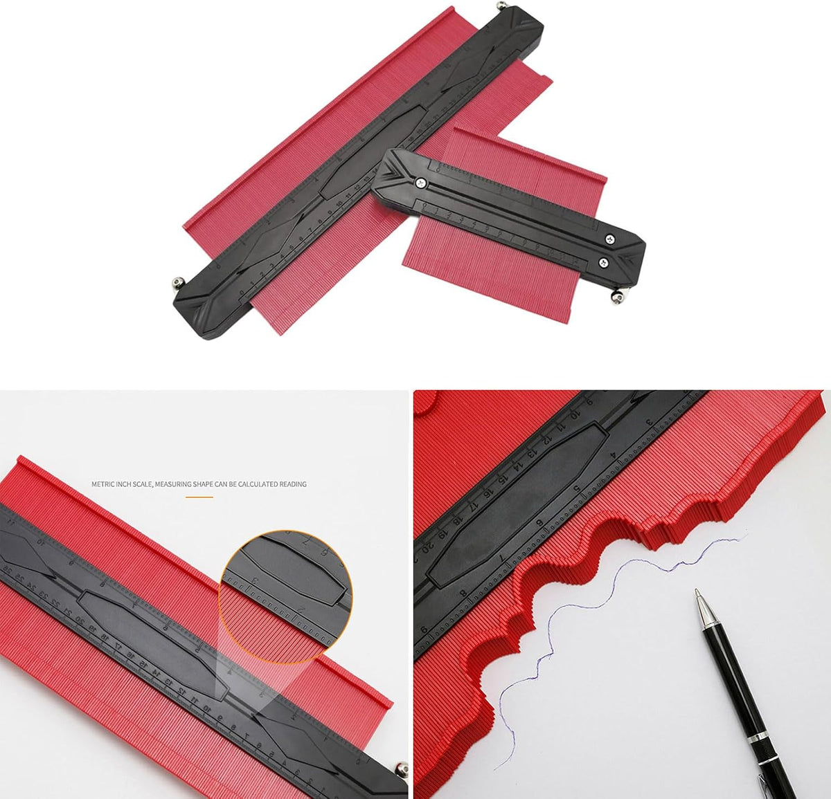 Contouring Gauge 5Inch or 12Inch Contouring Gauge Tool with Aluminum for Handymen and Crafting Enthusiasts Contouring Gauge