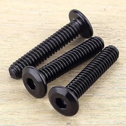 14-20 x 1-14" Black Hex Socket Head Cap Screws, 304 Stainless Steel 18-8, Furniture Bolts, Connector Screws, Black Coated, Full Thread, 25 PCS