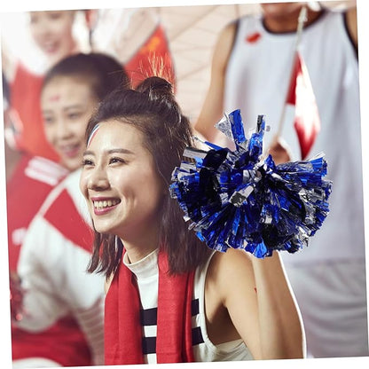 YARNOW Metallic Foil Cheerleading Poms 10 Pack for Boys and Girls Vibrant Hand Flowers