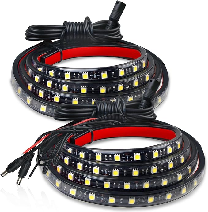2Pcs 60 Inch Truck Bed Lights, Avenemark Waterproof 12V LED Light Strip with 180 White LEDs, Truck Accessories Strip Lights Kit with OnOff Switch Wiring Extension Cable for Pickup Cargo Boat
