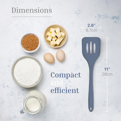 Silicone Slotted Turner Set – 1-Piece Set of Turner Spatulas for Eggs and Pancakes – Kitchen Tools and Accessories with Comfortable Handles, Heat-Resistant Utensils for Cooking & Baking – Cream