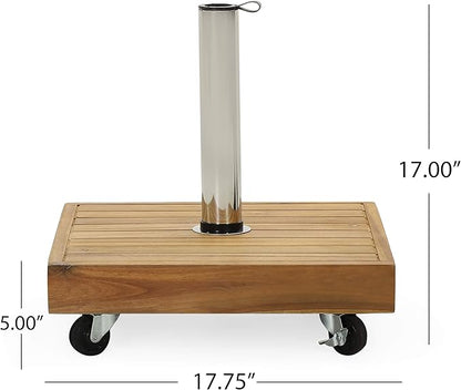 Durable Square Umbrella Stand - Fashionable Teak Appearance, Essential for Every Outdoor Living Space