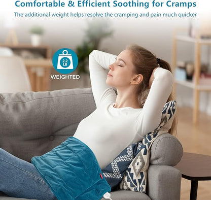 Comfytemp Weighted Heating Pad for Back  Cramps, 2.2lb Electric Neck Shoulder Heat Pad for Pain Relief, FSA HSA Eligible, Valentines Day Gifts for Her Him Wife Husband, 2H Auto-Off, 12x24, Washable
