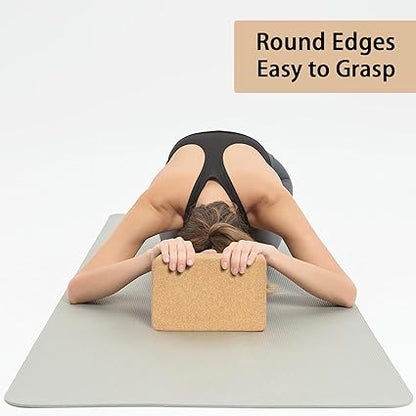 Hatha Yoga Cork Yoga Block, Natural Cork from Portuguese, Premium Brick, Eco-Friendly Yoga Accessories for Yoga, Pilates  Stretching