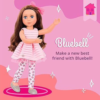 Glitter Girls - Bluebell 14-inch Poseable Fashion Doll - Dolls for Girls Age 3  Up,Pink, Brown, Silver, Blue
