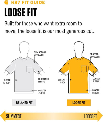 Carhartt Men's Loose Fit Heavyweight Short-Sleeve Pocket T-Shirt (Also Available in Big  Tall)
