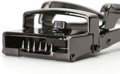 35mm Ratchet Belt Buckle Replacement for 1 1/4 Slide Belt Strap (32mm) – Hebillas para Cinturones de Hombre, Clip-On Push Blade Click Buckle for Men, Automatic Adjustable Accessory Wedding Casual