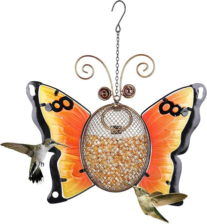 Wild Bird Feeders Metal Hanging Wild Bird Seed Feeder Butterfly Garden Yard Outdoors Decoration
