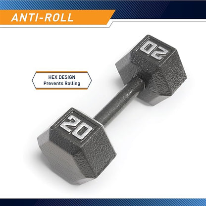 Marcy Cast Iron Hex Dumbbells Collection - Available size 20 lbs, SOLD INDIVIDUALLY