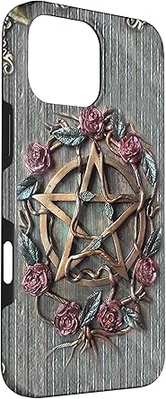 iPhone 16 Pro Max Pentagram Gothic Flowers Witch Star Halloween Costume PC Case