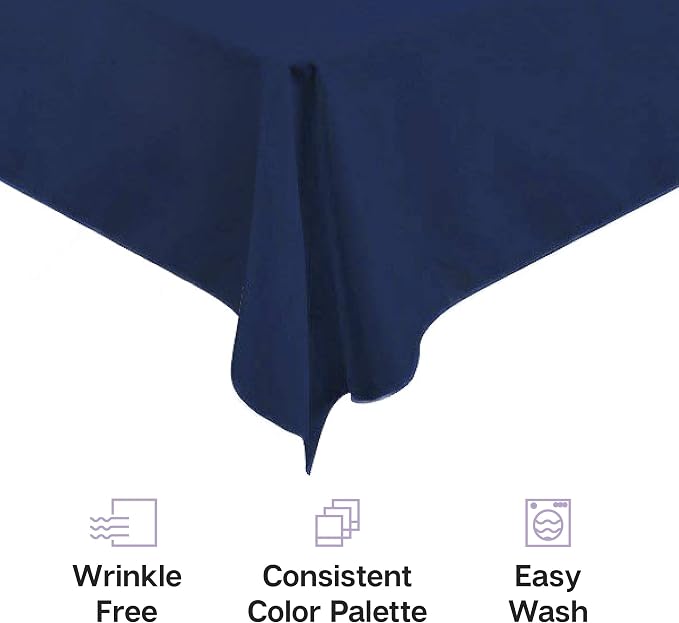Rectangle Tablecloth - 60 x 102 Inch Black Table Cloth for 6 Foot Rectangle Tables - for Holiday Party, Dinner, Weddings, Baby Shower & Events