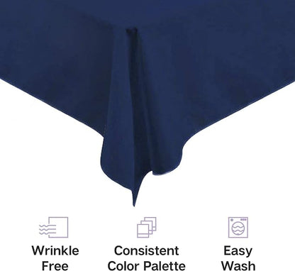 Rectangle Tablecloth - 60 x 102 Inch Black Table Cloth for 6 Foot Rectangle Tables - for Holiday Party, Dinner, Weddings, Baby Shower & Events